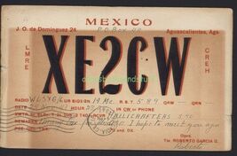 QSL CARD ham radio card * XE2CW 1947 mailed with stamp Roberto Garcia op... - $6.44