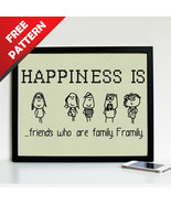 Happy Friends Quote Free cross stitch PDF pattern - $0.00