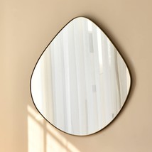 Bikarsoul Irregular Wall Mirror Iron Brass Framed Wall Mirror For Living Room - £134.66 GBP