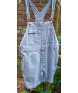 levis Vintage SilverTab womens short overals size L Blue Denim with whit... - $22.50