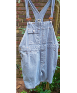 levis Vintage SilverTab womens short overals size L Blue Denim with white stripe - $22.50