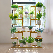 9 Tier Bamboo Plant Stand Corner Shelf Garden Flower Pot Display Indoor Outdoor - £68.17 GBP