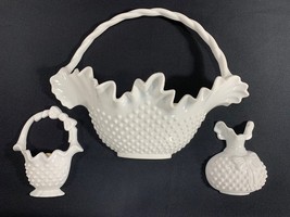 Home Interior Burwood White Hobnail Basket Wall Pocket Planters 3 Pieces... - $10.89