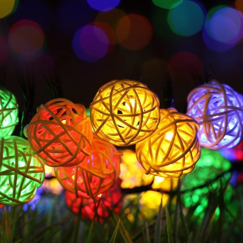 Globe Rattan Ball String Lights  20 LED Warm White Fairy Light for Indoor Outdoo - £125.15 GBP