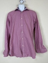 Ted Baker Endurance Men Size 15.5 Red/Wht Check Button Up Shirt Flip Cuff - $12.33