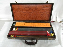 Mahjong Bakelite Vintage Set 152 Butterscotch Tiles 5 Rack In Case Keys FreeShip - £439.63 GBP