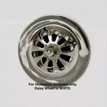 Signature Hardware HL-27043+4845-36-WHT Daisy Wheel Overflow Cover w/Bolt -White - £21.42 GBP