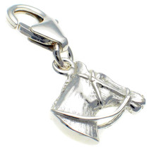 Sterling 925 British Silver Charm Horse Head Lobster Cip On Fit by Welded Bliss - $24.36