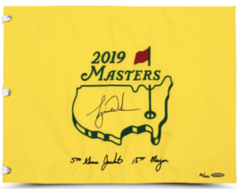 Tiger Woods Autographed Embroidered 2019 The Masters Official Flag UDA LE 1000 - £3,196.59 GBP