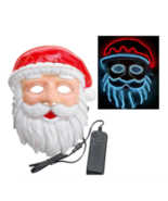WEARABLE LIGHT UP LED SANTA CLAUS MASK christmas masks novelty xmas flas... - £12.87 GBP