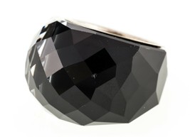 Swarovski Nirvana Black Translucent Crystal Ring Silver Interior Size 55 - £119.05 GBP