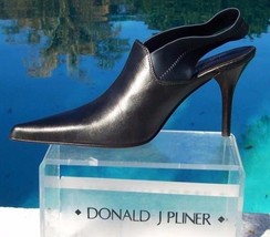 Donald Pliner Metallic Leather Boot Shoe New Satin Elastic Sling Pump 6 NIB $345 - £110.29 GBP