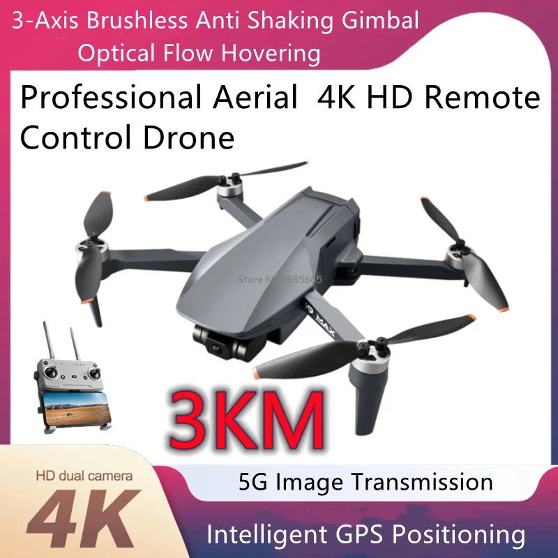 3KM GPS Optical Flow Positioning Brushless Foldable RC Drone 4K GPS Return 3Ax - £273.89 GBP+
