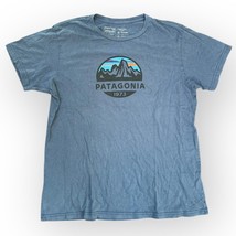 Patagonia Organic Cotton Tee Mens Fitz Roy Logo Short Sleeve Size L Slim Fit - £15.26 GBP