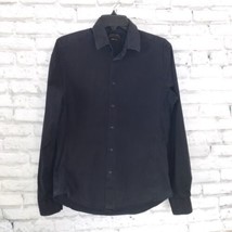 Zara Man Shirt Mens Large Black Long Sleeve Super Slim Fit Button Down - $10.98