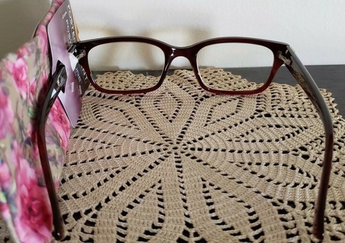 FOSTER GRANT +2.00 ~DK RED PLASTIC FRAME READING GLASSES ~ ROXANNA ~ TG0317 ~ C1 Item image 3