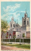 Church of San Felipe Posted Postcard Vintage Albuquerque New Mexico Old Town - £7.82 GBP
