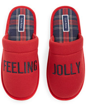 Mens Slippers Waffle Knit Feeling Jolly Red Size Medium CLUB ROOM $30 - NWT - £11.28 GBP