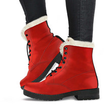 Faux Fur Combat Boots - Gradient Red | Red Combat Boots, Goth Boots, Han... - £62.89 GBP