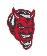 RED DEVIL IRON ON PATCH 3.75&quot; Smiling Retro Biker Rocker Embroidered App... - $90.24 MXN