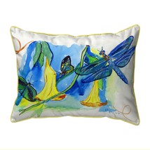 Betsy Drake Yellow Bells &amp; Dragonfly  Indoor Outdoor Extra Large Pillow ... - $79.19