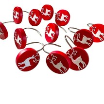 Reindeer Shower Curtain Hooks Holidays Christmas - £15.82 GBP