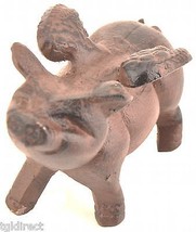 Decorative Metal Sculpture Flying Pig With Wings 4.5&quot; Tall Figurine Door... - $15.47