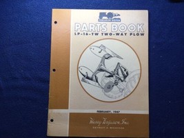 Vintage 1947 Harry Ferguson LP-16-TW TWO-WAY Plow Parts Book - $19.78