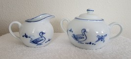 C. Steele Cordon Bleu Bia Cream &amp; Sugar Set Porcelain Bird Duck - £27.91 GBP