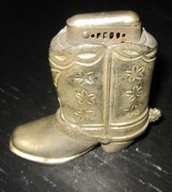 Vintage Novelty Cowboy Boot Western Theme Metal Table Top Petrol Lighter - £11.56 GBP