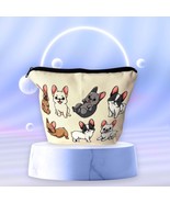 Cheerful Frenchie Bulldog Makeup Bag, Cute Dog Cosmetic Travel Toiletry ... - $8.95+