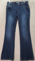 Mudd Bootcut Jeans Girls 12 Dark Blue Denim Cotton 5-Pockets Design Flat Front - $20.25