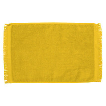 Fingertip Towels Fringed Ends Plush Color Yellow  Pkg One Dozen - £30.79 GBP