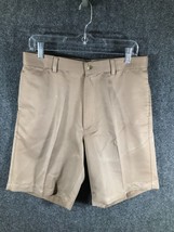 Roundtree &amp; Yorke Pleated Men&#39;s Shorts Size 32x9 Light Brown Stretchy Hi... - $11.20