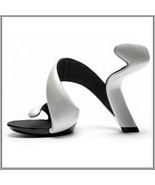 Pearl White Padded Mojito Swirl Wrap Open Toe Sole-less High Heel Pumps - £161.19 GBP