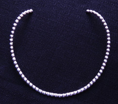 Vintage Taxco Mexican Sterling Silver Beaded Choker Necklace 27g - £51.95 GBP