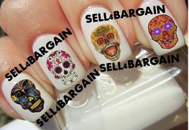 Star Quality《Sugar Skull Day Of Dead #4》Tattoo Nail Art Design Decals《Non Toxic - £12.73 GBP
