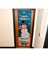 &quot;Happy Holidays&quot; Door Cover Decoration, Snowman &amp; Gifts, Fits Most Doors... - £5.34 GBP