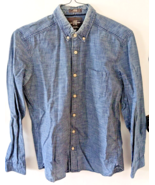 H&amp;M LOGG men&#39;s size SMALL blue chambray-like button down dress shirt off... - £3.88 GBP
