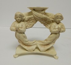 Angels Peint A La Main Candle Holder Cast Iron Doorstop Hand Painted Amr... - $79.95