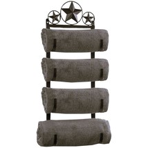 Rustic Metal Star Towel Roll Wall Rack - Farmhouse Style Towel Rack For ... - $69.99