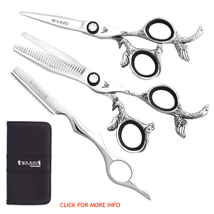washi silver swan shear scissor set professional salon barber hair bun c... - £214.36 GBP