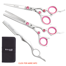 washi pink ice shear scissor set professional salon barber hair bun cut style - £214.25 GBP