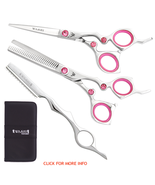 washi pink ice shear scissor set professional salon barber hair bun cut ... - €229,30 EUR