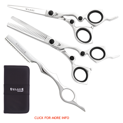 washi black ice shear scissor set professional salon barber hair bun cut style - $269.00