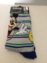 NEW Disney Mickey Mouse Striped Crew Socks Size 9-13 - €8,42 EUR
