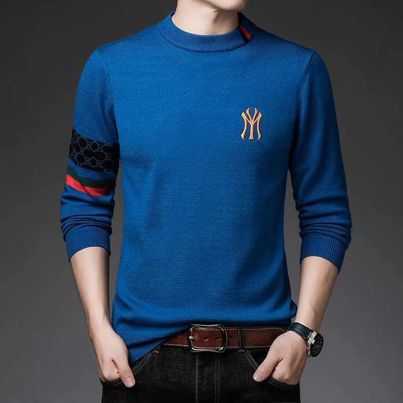  designer high-end  embroidery   men&#39;s round neck warm pullover in autumn and wi - £136.64 GBP