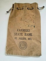 Vintage Farmers State Bank, St. Joseph, Mo Canvas Money Bag - £19.12 GBP