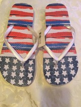 Size 11/12 XL flip flops thongs shoes USA Flag patriotic New Ladies - $7.99