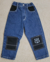 Vintage Baby Guess Kids Size 3Y Route 66 Blue Jeans Overall Cotton NEW - £29.61 GBP